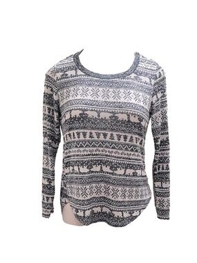 Wallflower Heathered Black and Cream Knit Top